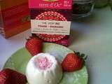 Panna cotta coeur coulant fraise- rhubarbe