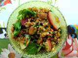 Salade de petit épeautre, nectarine et amande