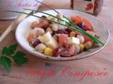 Salade de Pois Chiches, Haricots Rouges, Tomates, Maïs & Cantal