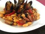 Haricots d'Espagne aux moules et au chorizo