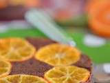 Gâteau : chocolat-avocat, rondelles de clémentines imbriquées