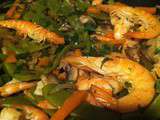 Wok de légumes aux crevettes
