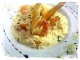 Risotto aux gambas et crème parmesan