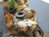 Tartines d'oignons confits et anchois
