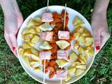Brochettes de saumon et carottes marinade Tikka