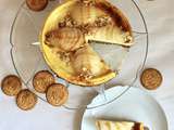 Cheesecake vanille, poires et galettes Saint-Michel