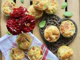 Muffins aux poivrons, courgettes et emmental