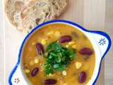 Quotidien végane #8 : Soupe de patates douces aux haricots rouges & maïs (sans gluten)