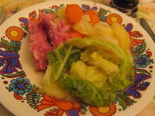 Palette de porc ou demi salé, en fait potée au chou