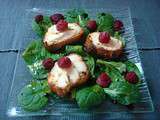 Salade d'Epinards et Sa Tartine de Chèvre au Miel et Framboises