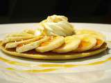 Faux pancake banane chantilly, sauce caramel
