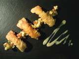 Tempura de queues de langoustines, beurre fondu au citron caviar