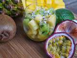 Salade exotique mangue-kiwi-ananas