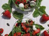 Salade roquette-fraise-tomate-mozzarela