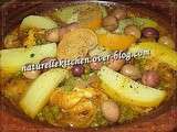 Tajine de poulet aux pommes de terre et petits pois