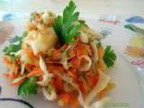 Salade de crudites au jus d'orange et gingembre frais