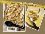 Conchiglioni (grosses pâtes) au saumon en gratin (sans sauce tomate)