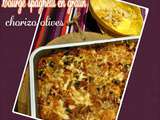 Courge spaghetti en gratin au chorizo & olives