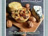 Quiche sans pâte poireaux bleu d'Auvergne noix (sans gluten)