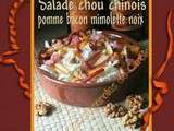 Salade chou chinois pommes bacon mimolette & noix