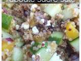 Taboulé de quinoa, fêta, mangue et concombre