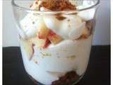 Verrine pêche, spéculos et fromage blanc