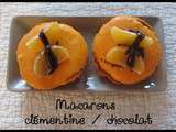 Macarons clémentines / chocolat (poudre de noisette)