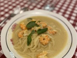 Bouillon thaï aux crevettes, coco & curry