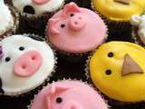 Cupcakes sur le thème des animaux de la ferme – Tutoriel #1