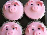 Cupcakes sur le thème des animaux de la ferme Tutoriel #5 le cochon
