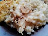 Gratin de poissons, champignons & riz
