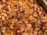 Poulet rôti au safran, aux noisettes et au miel