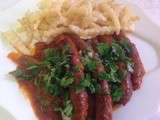 Merguez bien épicé,a la sauce tomate
