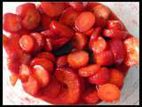 Salade de fraises au coulis de framboises