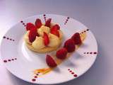 Sablé breton, crème pâtissière vanillée et ses fraise