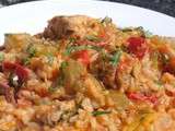 Jambalaya poulet, crevettes & chorizo