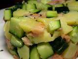 Salade de pommes de terre, saumon & concombre