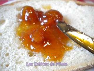 Confiture de rhubarbe, abricots secs et fève tonka