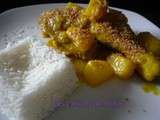 Cuisses de poulet au curry, lait de coco et ananas