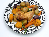 Cuisses de poulet et légumes au four