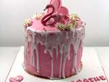 Drip cake Flamant rose
