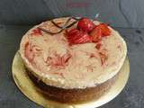 Cheesecake dulce de leche et coulis de fraise