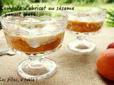 Compote d’abricot au sésame, yaourt glacé