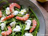 Salade aux asperges des bois et crevettes