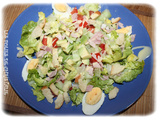 Salade avocat , concombre , jambon