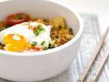 Voilà de quoi se rechauffer tout en gourmandises en cette journée #bol #rice #riz #eggs #oeufs #soja #comfortfood