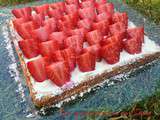 Tarte aux fraises sur sablé et crème mascarpone