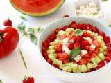 Salade de tomate, pastèque, fraise et concombre