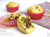 Mandises | Muffins pépites de chocolat fourrés à la pâte à tartiner