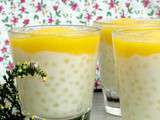 Perles du Japon au lait de coco et coulis de mangue